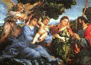 Lorenzo Lotto Madonna and Child with Saints Catherine and James oil painting artist